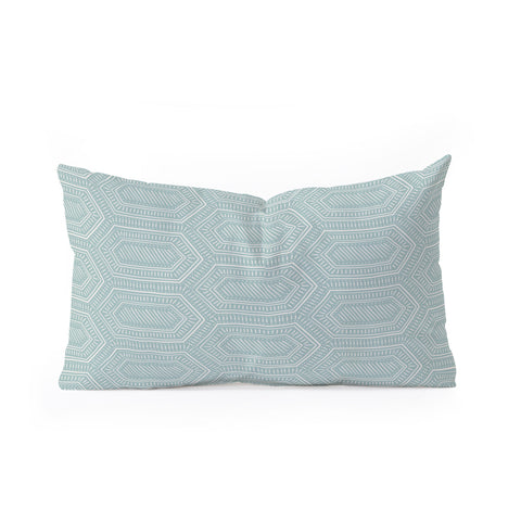 Little Arrow Design Co hexagon boho tile dusty blue Oblong Throw Pillow