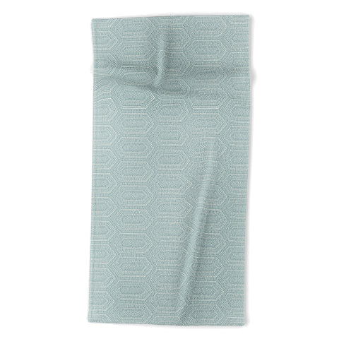 Little Arrow Design Co hexagon boho tile dusty blue Beach Towel