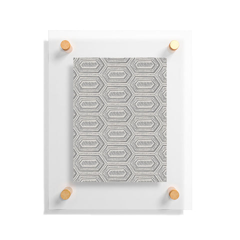 Little Arrow Design Co hexagon boho tile in charcoal Floating Acrylic Print