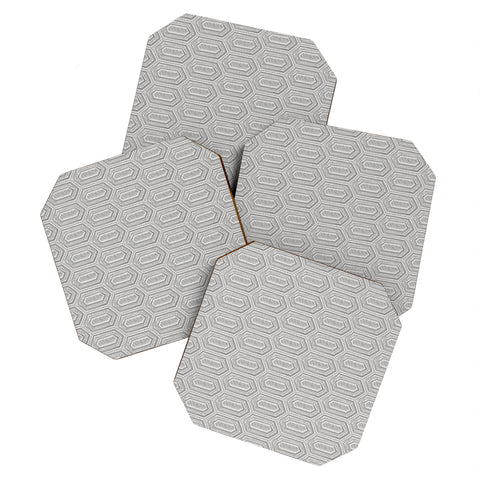 Little Arrow Design Co hexagon boho tile in charcoal Coaster Set