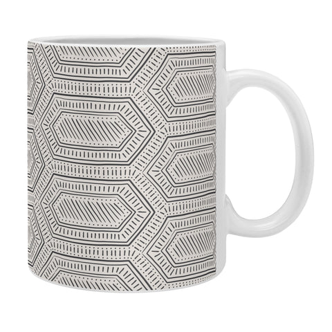 Little Arrow Design Co hexagon boho tile in charcoal Coffee Mug
