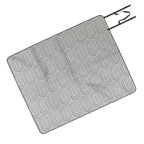 Little Arrow Design Co hexagon boho tile in charcoal Picnic Blanket