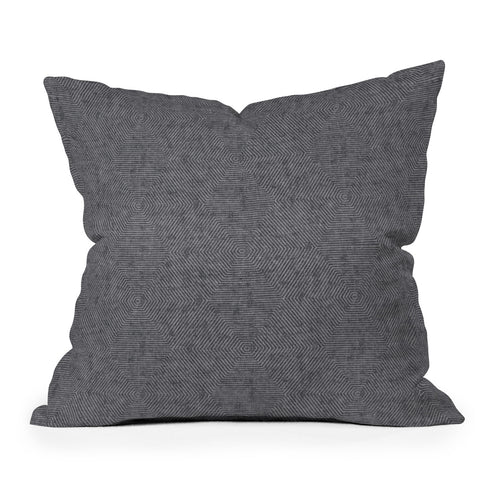 Little Arrow Design Co hexagon stripes gray Outdoor Throw Pillow