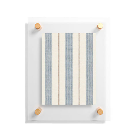 Little Arrow Design Co ivy stripes cream and blue Floating Acrylic Print