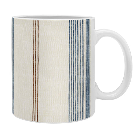 Little Arrow Design Co ivy stripes cream and blue Coffee Mug