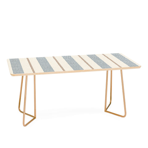 Little Arrow Design Co ivy stripes cream and blue Coffee Table