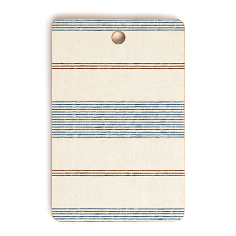 Little Arrow Design Co ivy stripes cream and blue Cutting Board Rectangle
