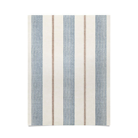 Little Arrow Design Co ivy stripes cream and blue Poster