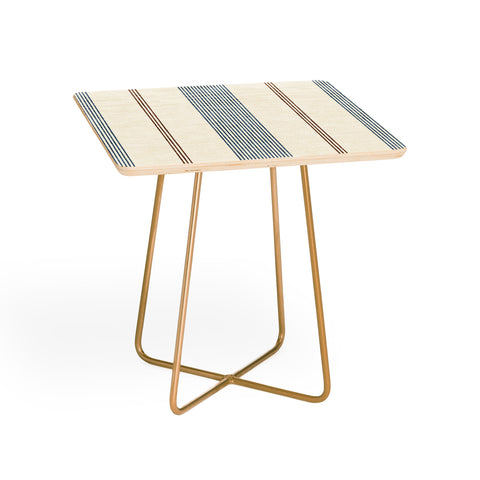 Little Arrow Design Co ivy stripes cream and blue Side Table