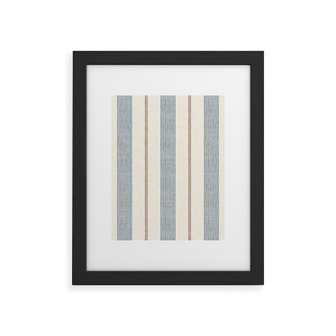 Little Arrow Design Co ivy stripes cream and blue Framed Art Print