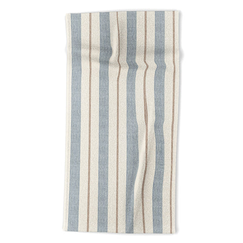 Little Arrow Design Co ivy stripes cream and blue Beach Towel