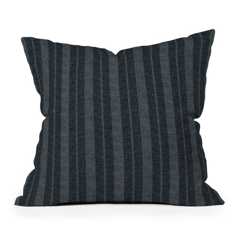 Little Arrow Design Co ivy stripes gray blue Outdoor Throw Pillow