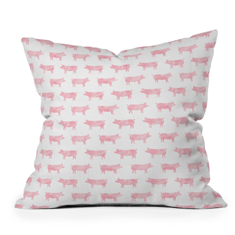 Little Arrow Design Co Just Pigs Outdoor Throw Pillow