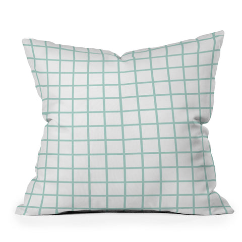 Little Arrow Design Co mint grid Outdoor Throw Pillow