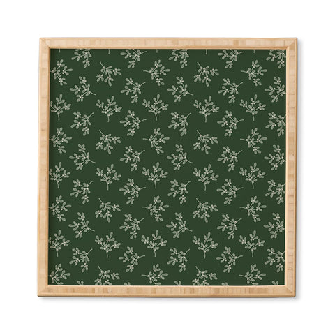 Little Arrow Design Co mistletoe dark green Framed Wall Art