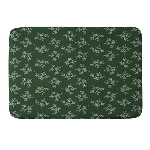 Little Arrow Design Co mistletoe dark green Memory Foam Bath Mat
