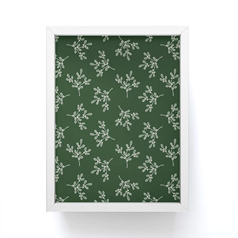 Little Arrow Design Co mistletoe dark green Framed Mini Art Print