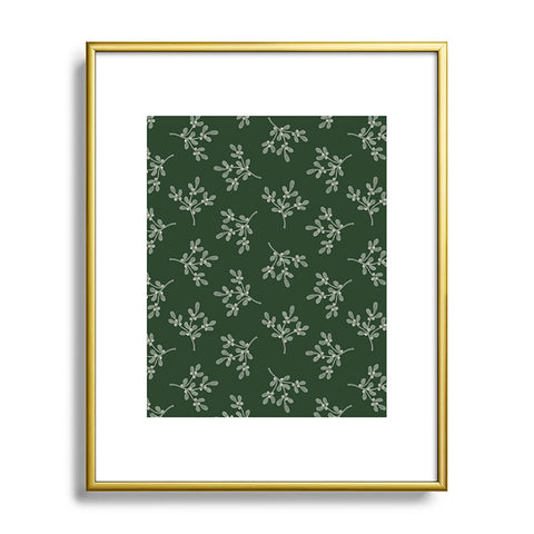 Little Arrow Design Co mistletoe dark green Metal Framed Art Print