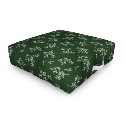 Little Arrow Design Co mistletoe dark green Outdoor Floor Cushion