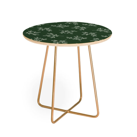 Little Arrow Design Co mistletoe dark green Round Side Table