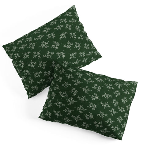 Little Arrow Design Co mistletoe dark green Pillow Shams