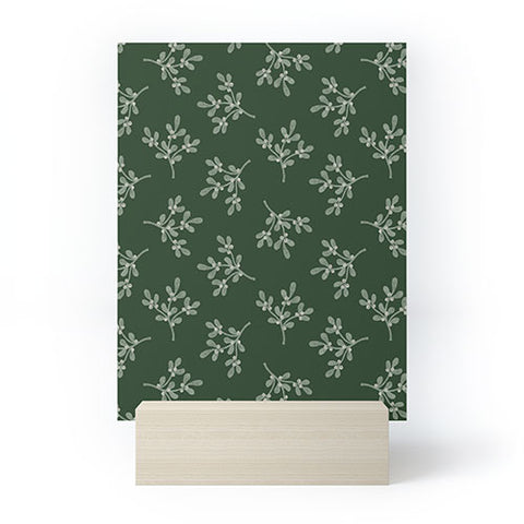 Little Arrow Design Co mistletoe dark green Mini Art Print