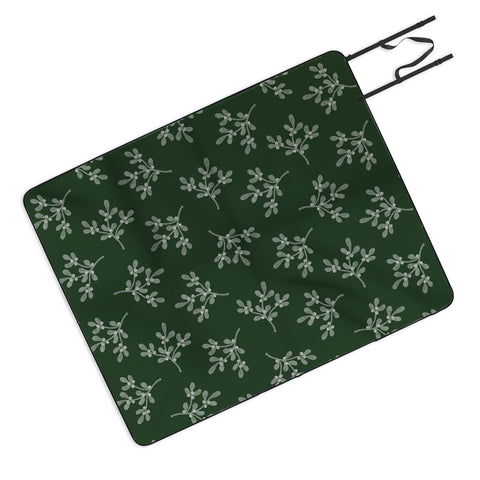 Little Arrow Design Co mistletoe dark green Picnic Blanket
