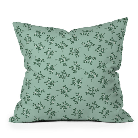 Little Arrow Design Co mistletoe mint Throw Pillow