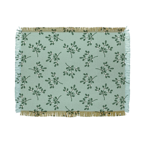 Little Arrow Design Co mistletoe mint Throw Blanket