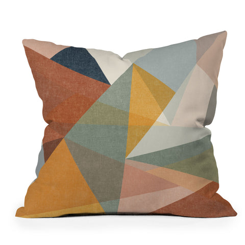 Little Arrow Design Co modern triangle mosaic multi Outdoor Throw Pillow