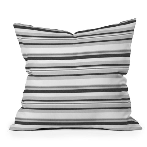 Little Arrow Design Co multi stripes gray Outdoor Throw Pillow