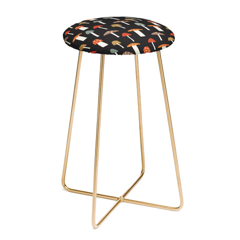 Little Arrow Design Co mushrooms on charcoal Counter Stool
