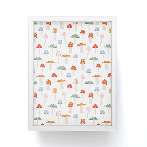 Little Arrow Design Co mushrooms on white Framed Mini Art Print
