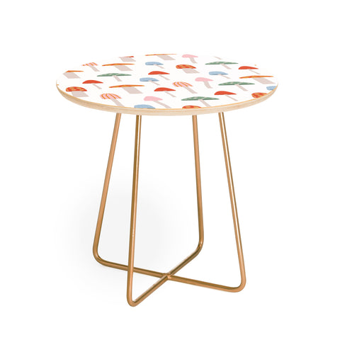 Little Arrow Design Co mushrooms on white Round Side Table