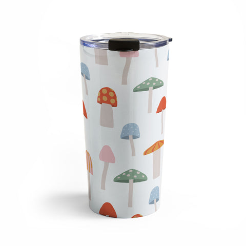 Little Arrow Design Co mushrooms on white Travel Mug