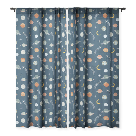 Little Arrow Design Co Planets Outer Space Sheer Window Curtain