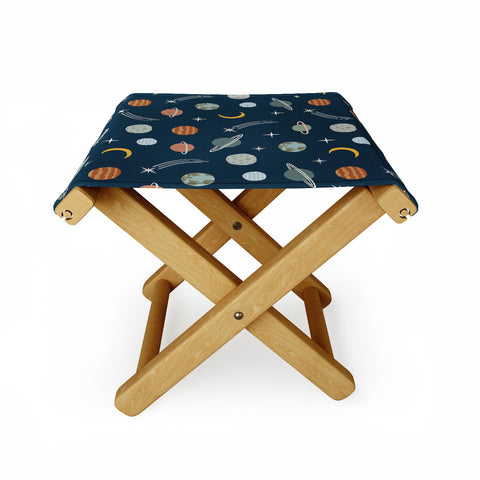 Little Arrow Design Co Planets Outer Space Folding Stool