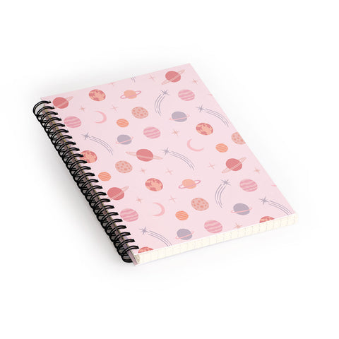 Little Arrow Design Co Planets Outer Space on pink Spiral Notebook