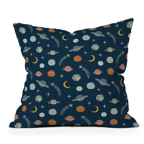 Little Arrow Design Co Planets Outer Space Outdoor Throw Pillow