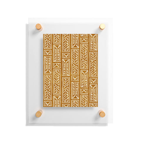 Little Arrow Design Co rayleigh feathers mustard Floating Acrylic Print