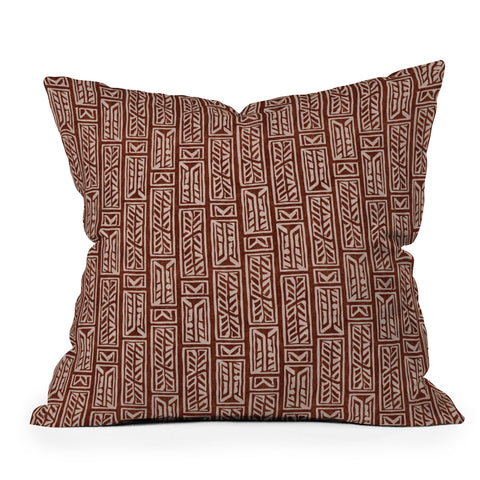 Little Arrow Design Co rayleigh feathers rust Outdoor Throw Pillow