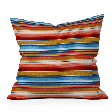 Little Arrow Design Co serape southwest stripe red Outdoor Throw Pillow