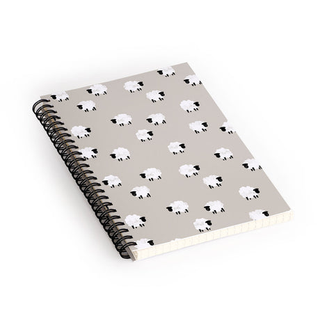 Little Arrow Design Co sheep on beige Spiral Notebook