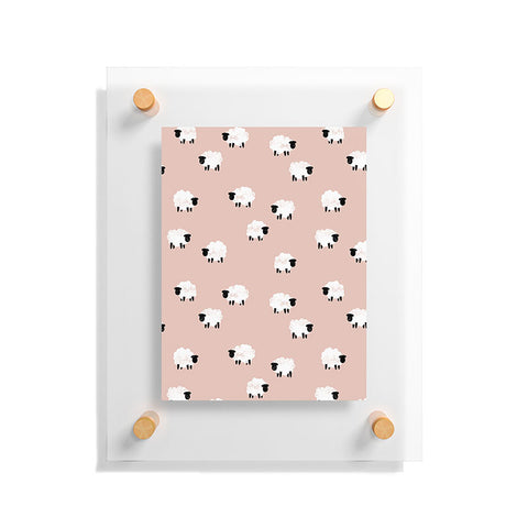 Little Arrow Design Co sheep on dusty pink Floating Acrylic Print