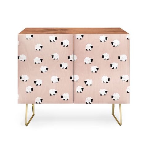 Little Arrow Design Co sheep on dusty pink Credenza