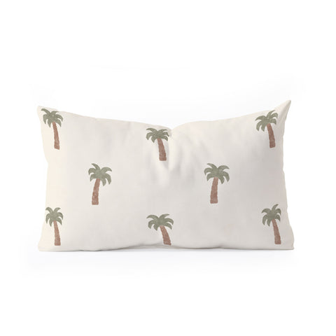 Little Arrow Design Co simple palm trees cream Oblong Throw Pillow