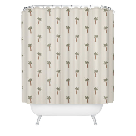 Little Arrow Design Co simple palm trees cream Shower Curtain