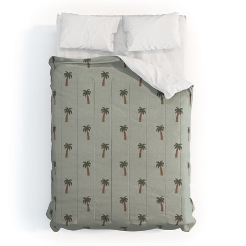 Little Arrow Design Co simple palm trees sage Comforter