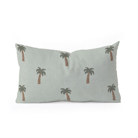 Little Arrow Design Co simple palm trees sage Oblong Throw Pillow