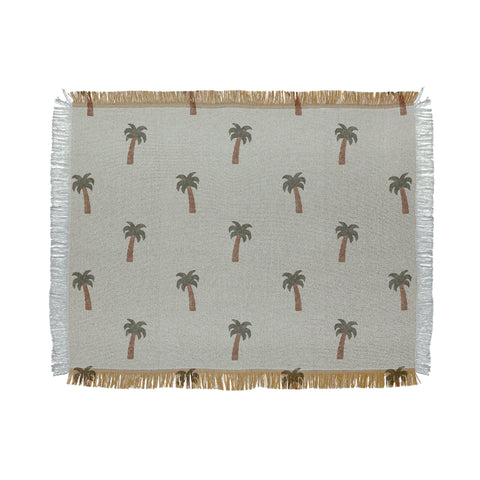 Little Arrow Design Co simple palm trees sage Throw Blanket